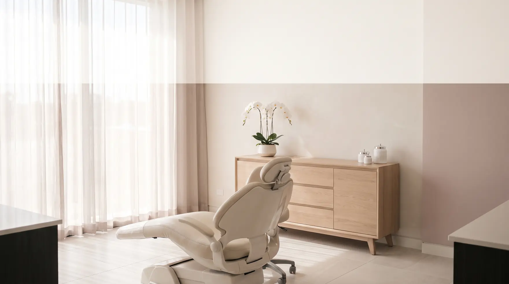 The bright, serene treatment room at Hodosh Cosmetic & Implant Dentistry